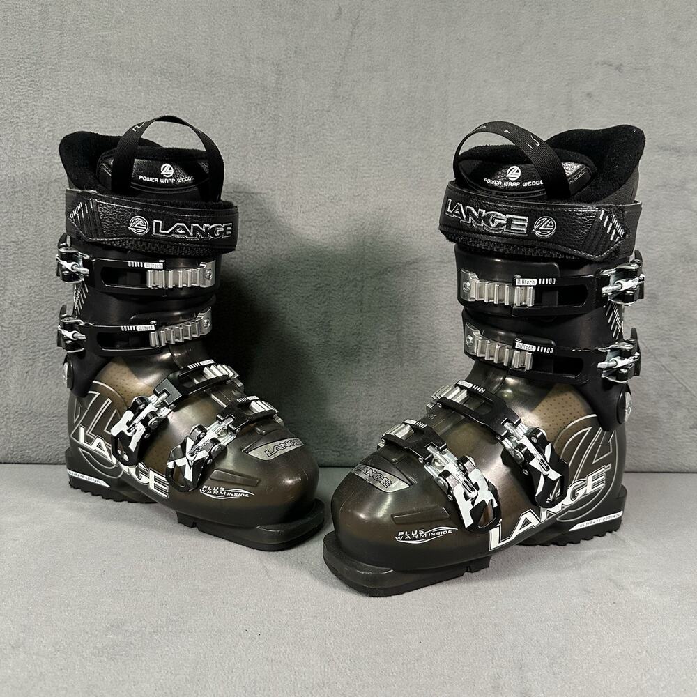 Lange RX Ski Boots Black Unisex Size 22.5 266mm 4 Buckle Alpine Downhill